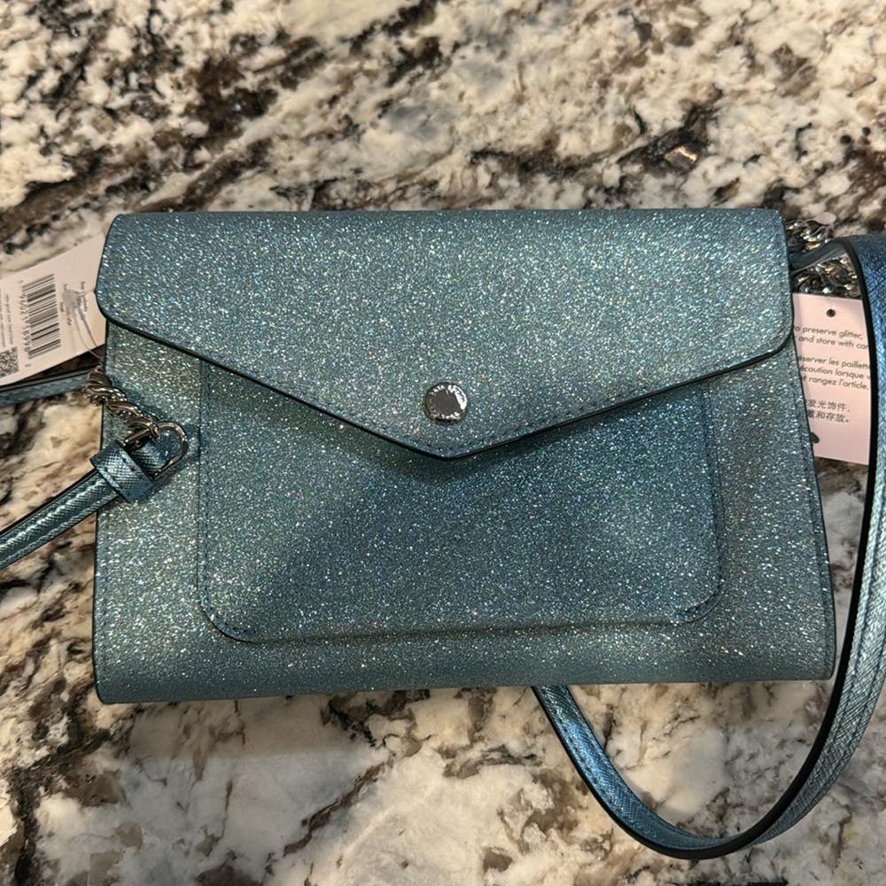 Kate Spade Flap Crossbody Frosty Sky Tinsel ❄️